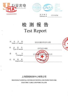 层绞式通信用室外光缆检测报告